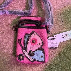 Chala Pink and Blue Butterfly Handbag